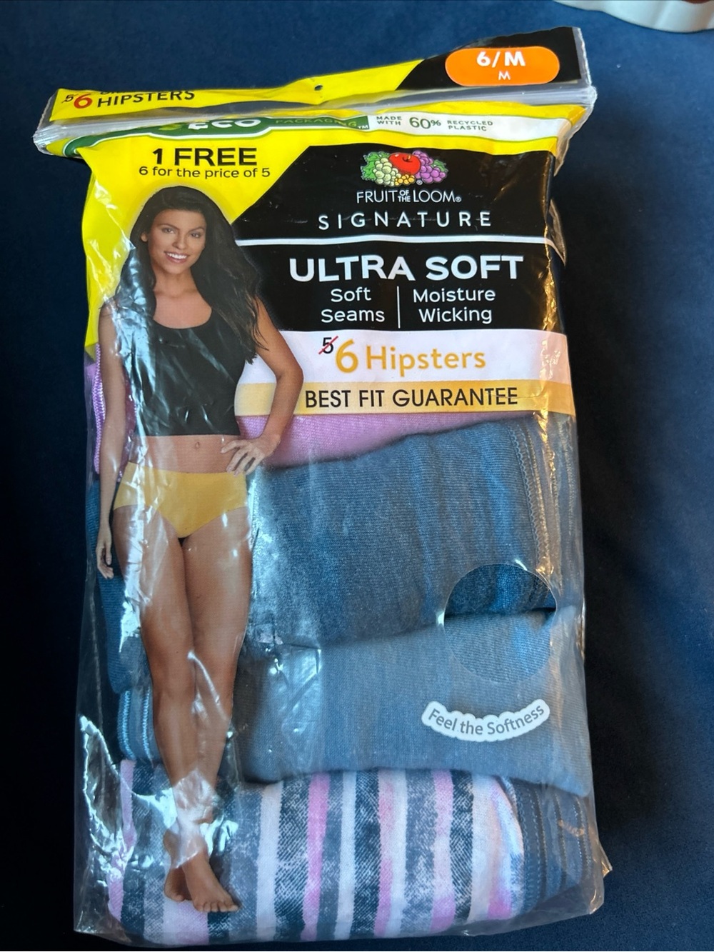 Fruit of the Loom Women's 6 Pack Cotton Hipsters NEW Size 6/M